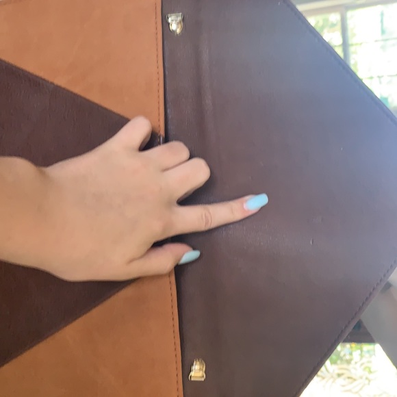 Leopard cowhide color blocked envelope bag - Picture 4 of 10